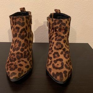 Cheetah print booties